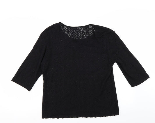 Womens UK Size 10 NEXT Black Basic Blouse