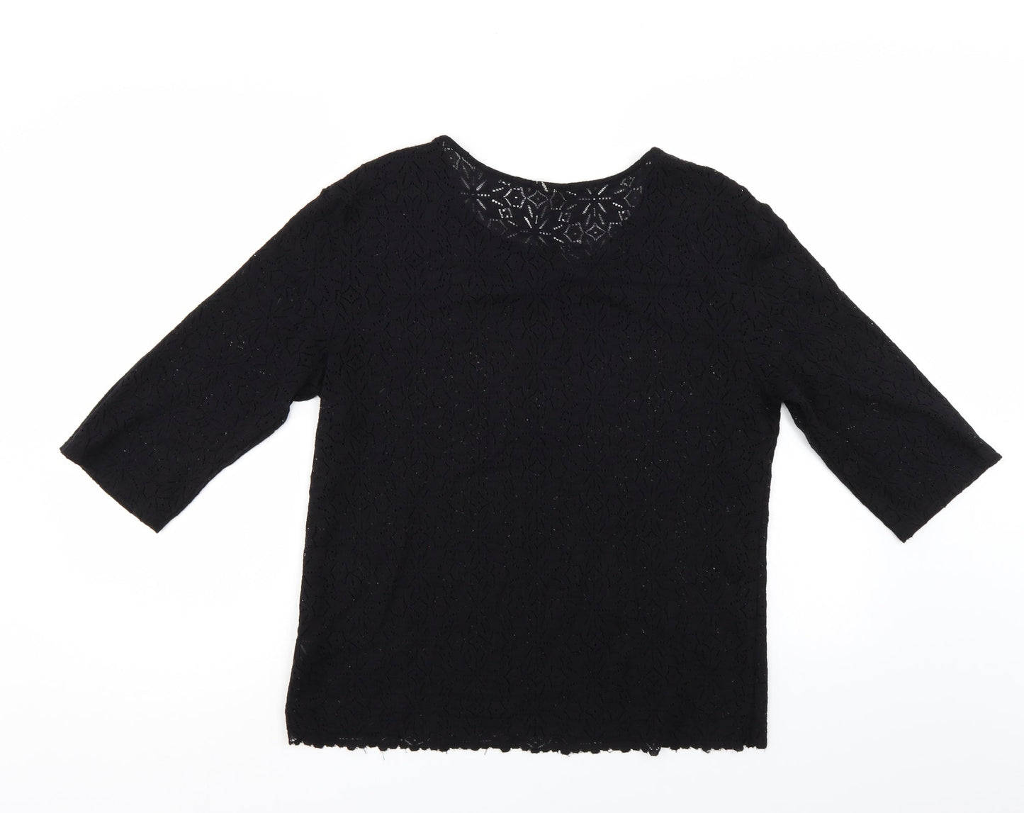 Womens UK Size 10 NEXT Black Basic Blouse