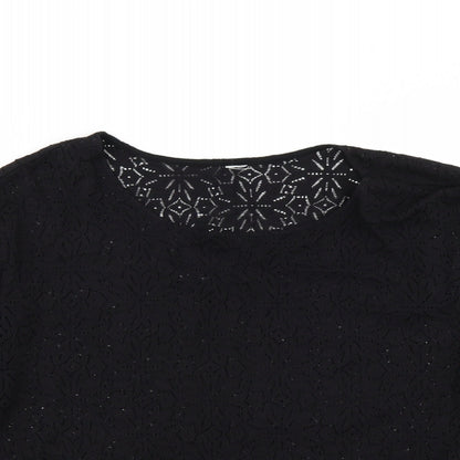 Womens UK Size 10 NEXT Black Basic Blouse