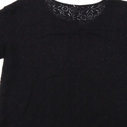 Womens UK Size 10 NEXT Black Basic Blouse