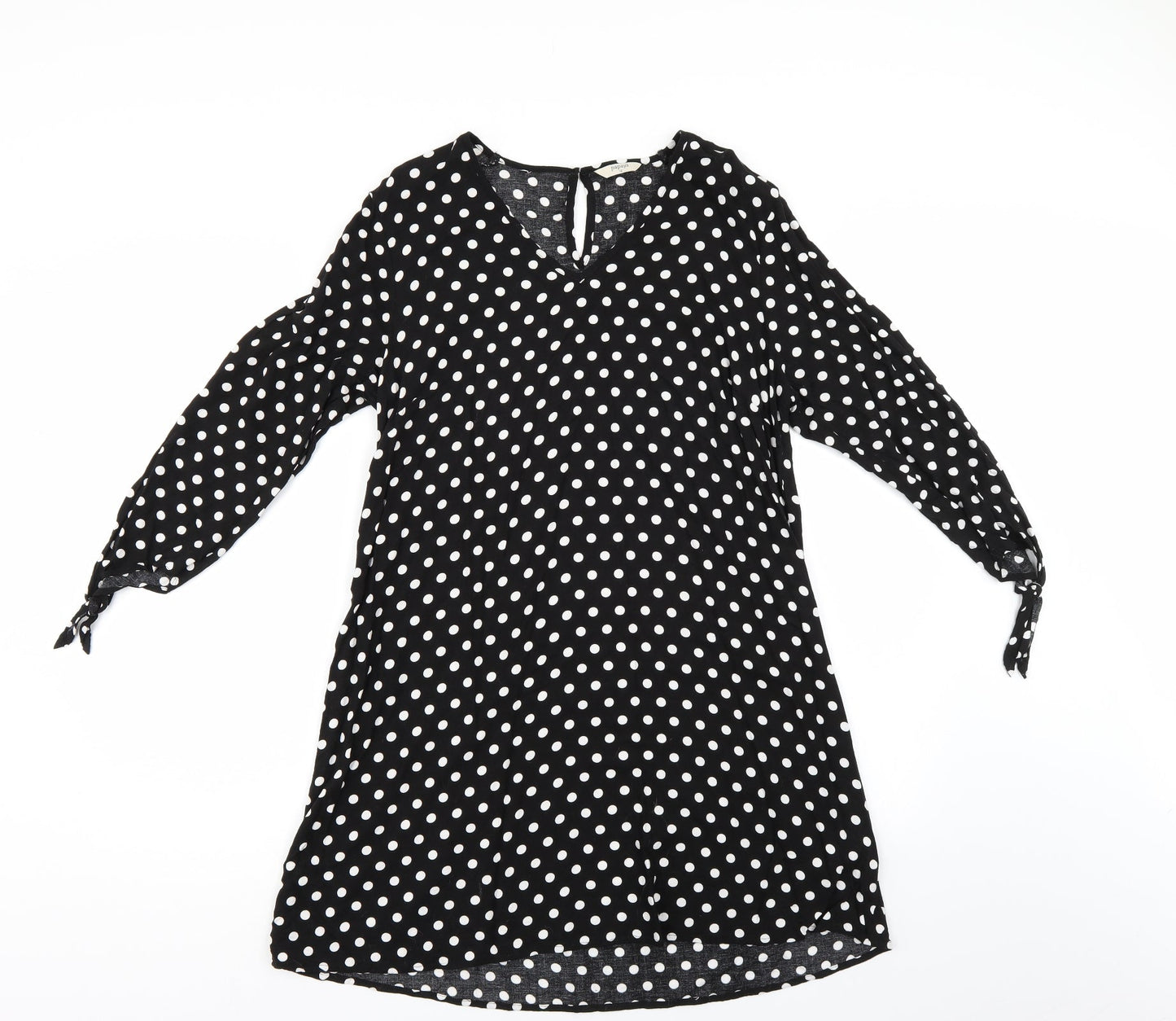 Papaya Womens Black Polka Dot  T-Shirt Dress  Size 12