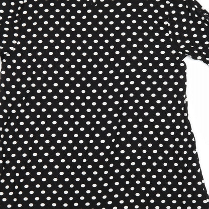 Papaya Womens Black Polka Dot  T-Shirt Dress  Size 12