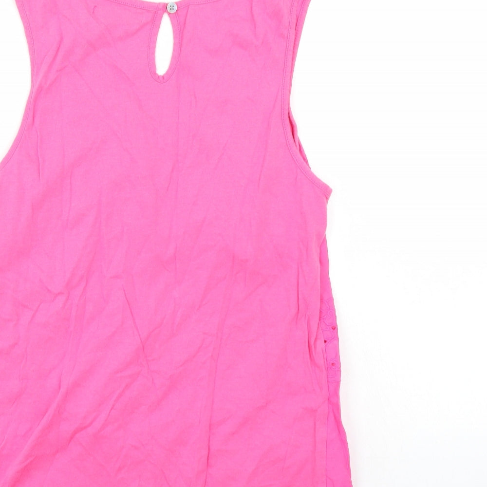 George Womens Pink Floral  Basic Blouse Size 10