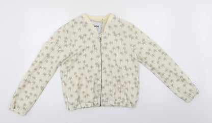 Pull&Bear Womens Ivory Floral  Jacket  Size M