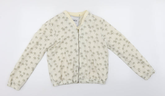 Pull&Bear Womens Ivory Floral  Jacket  Size M