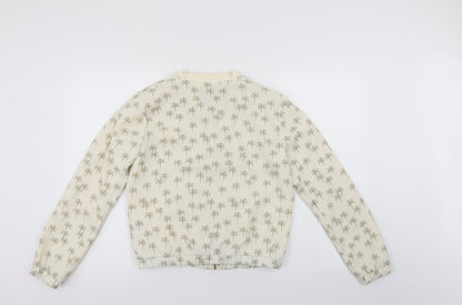 Pull&Bear Womens Ivory Floral  Jacket  Size M