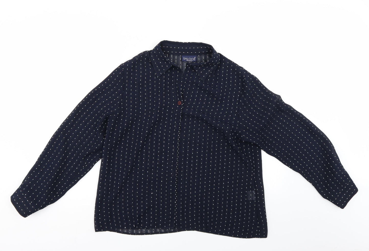 Womens UK Size  Saloos Blue Basic Button-Up