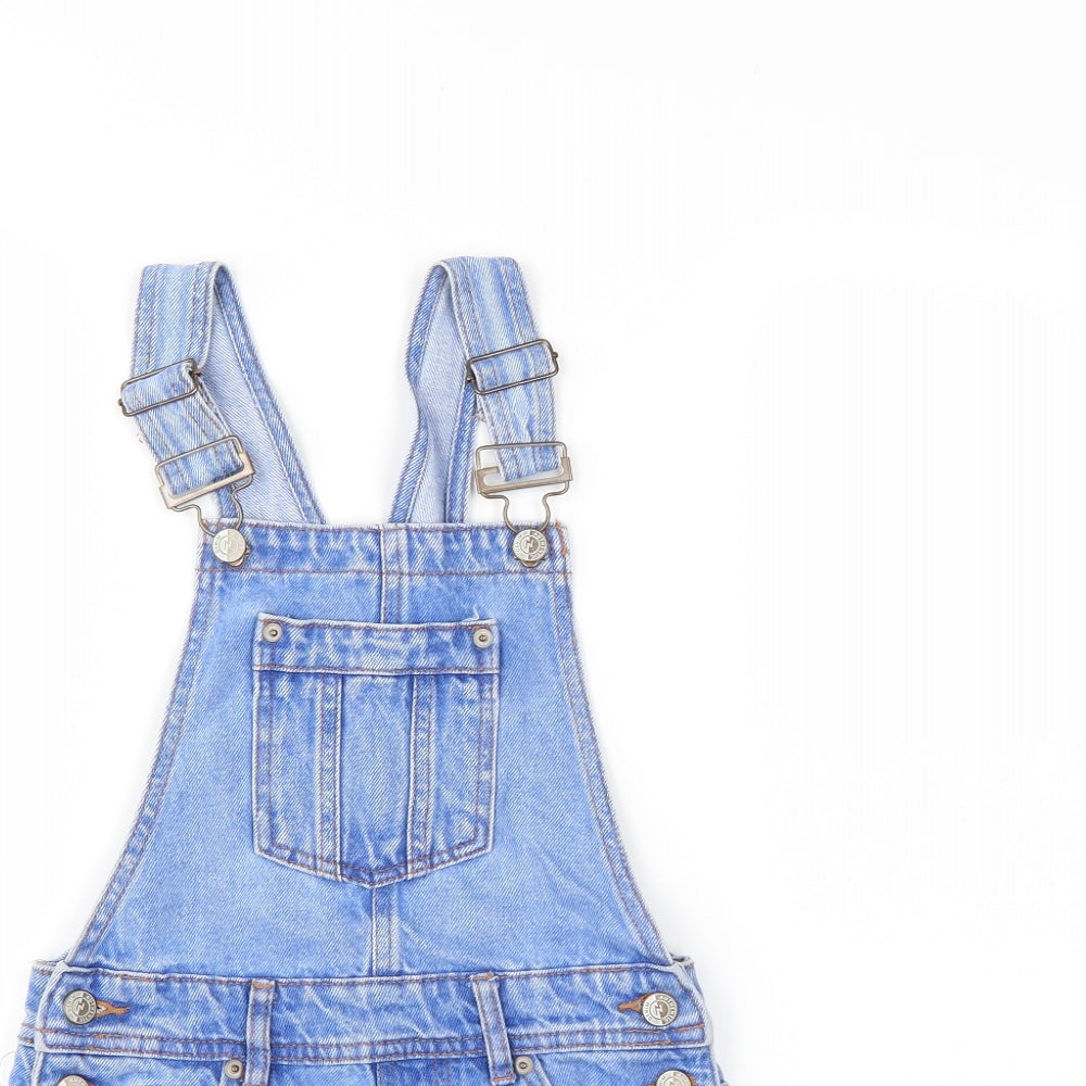 New Look Girls Blue  Denim Dungarees Trousers Size 9 Months