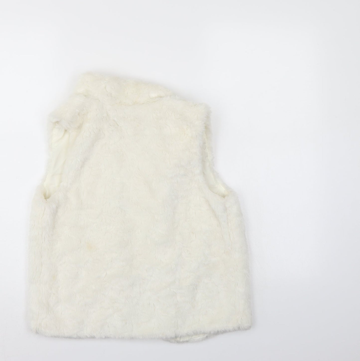 Gap Girls White   Duffle Coat Coatigan Size 10-11 Years  - Faux sheep skin