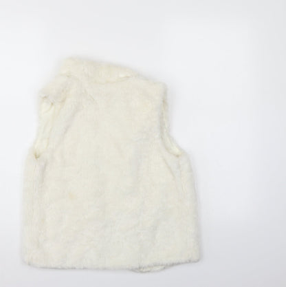 Gap Girls White   Duffle Coat Coatigan Size 10-11 Years  - Faux sheep skin