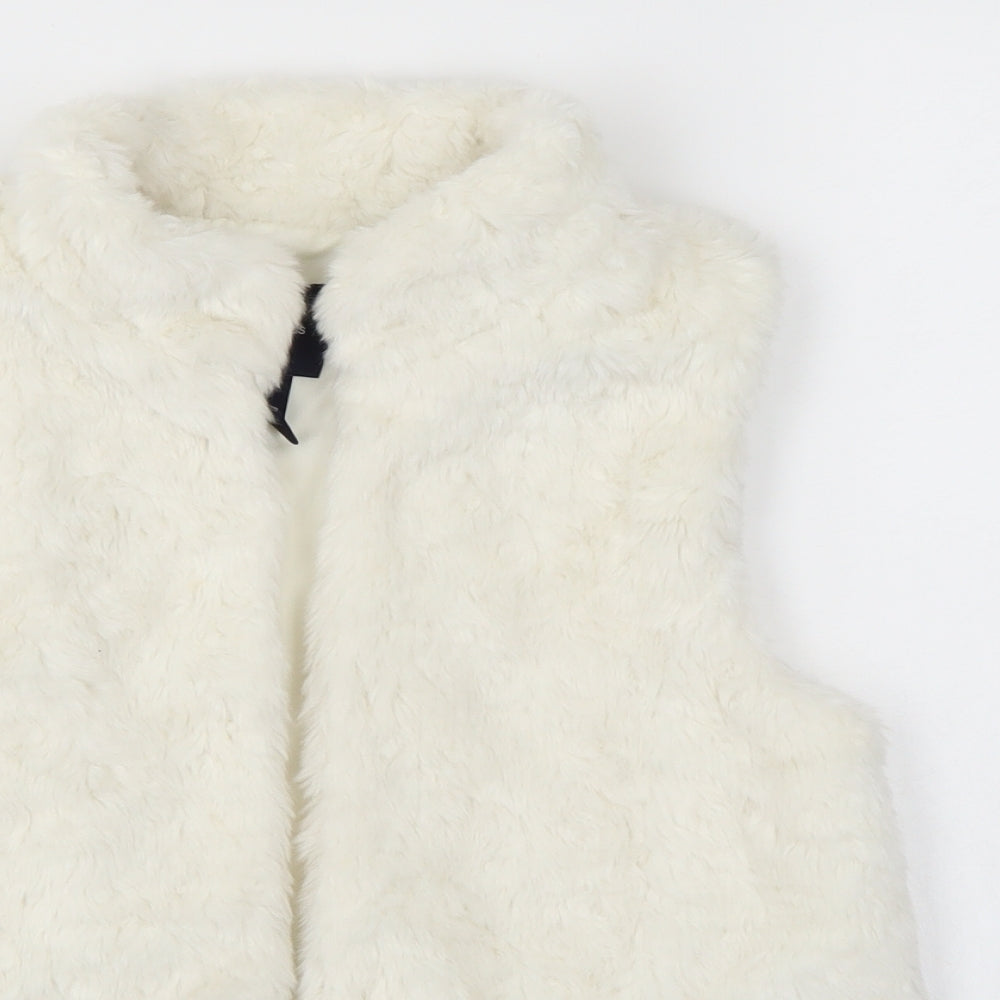 Gap Girls White   Duffle Coat Coatigan Size 10-11 Years  - Faux sheep skin