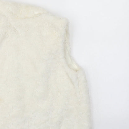 Gap Girls White   Duffle Coat Coatigan Size 10-11 Years  - Faux sheep skin