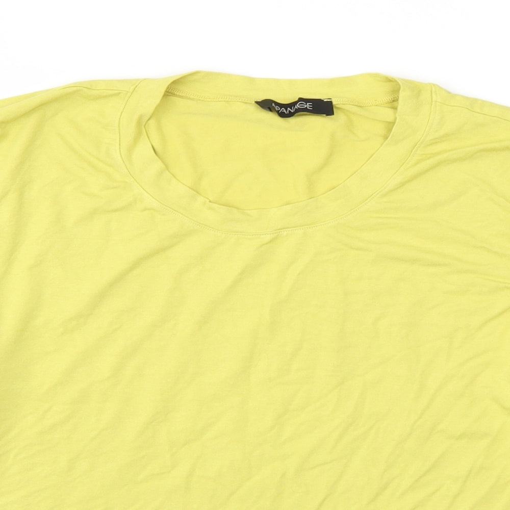 APANAGE Womens Yellow   Basic T-Shirt Size XL