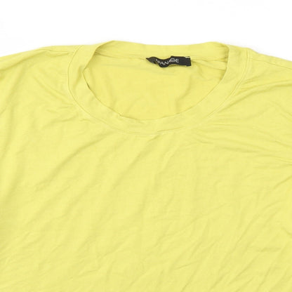 APANAGE Womens Yellow   Basic T-Shirt Size XL