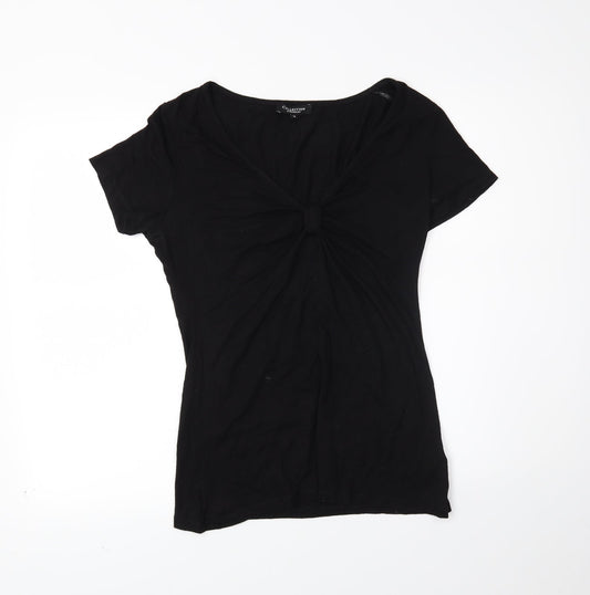 Womens UK Size 14 Debenhams Black Basic T-Shirt