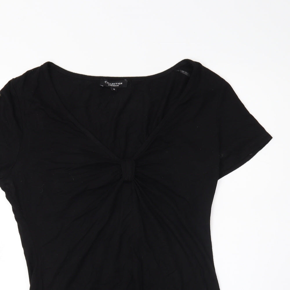 Womens UK Size 14 Debenhams Black Basic T-Shirt