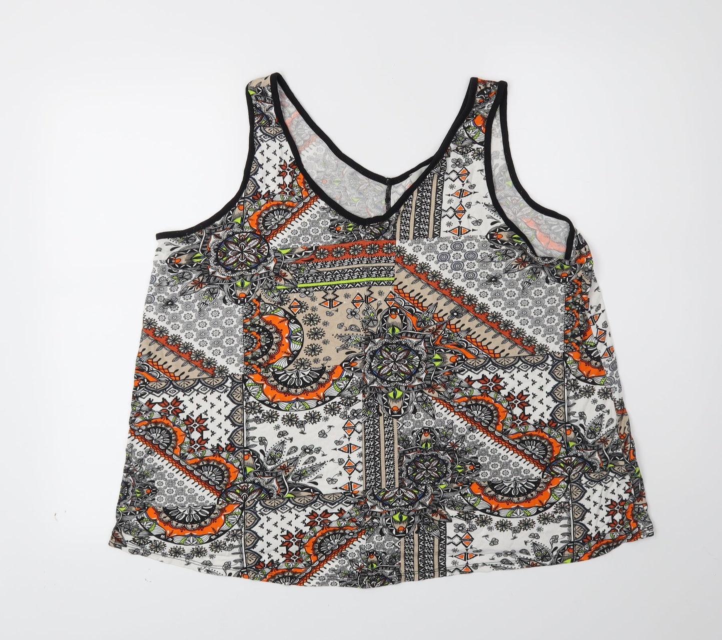 George Womens White Paisley  Basic Tank Size 18