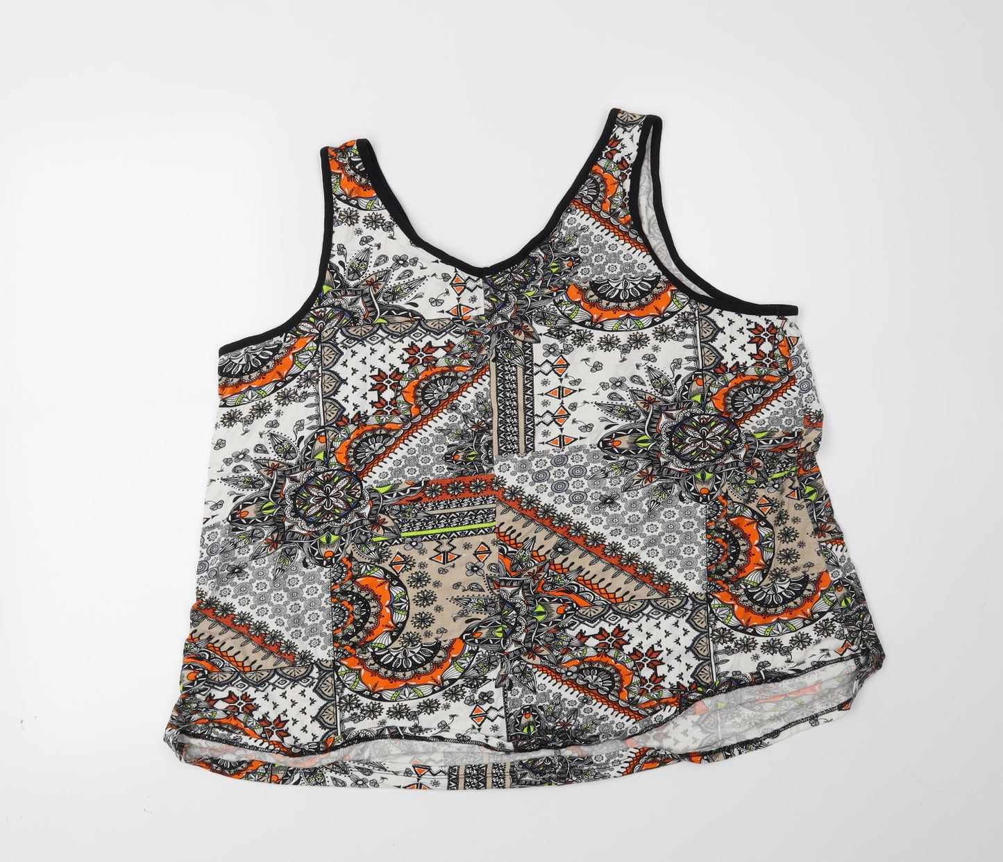 George Womens White Paisley  Basic Tank Size 18