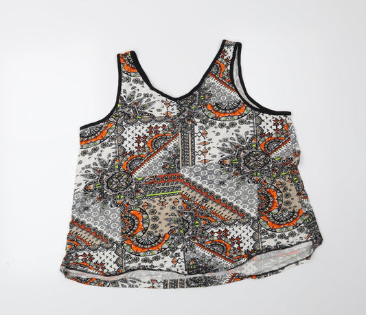 George Womens White Paisley  Basic Tank Size 18