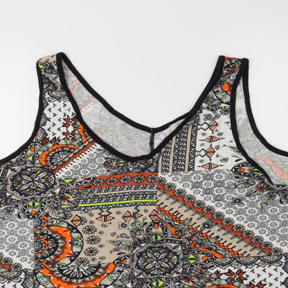 George Womens White Paisley  Basic Tank Size 18