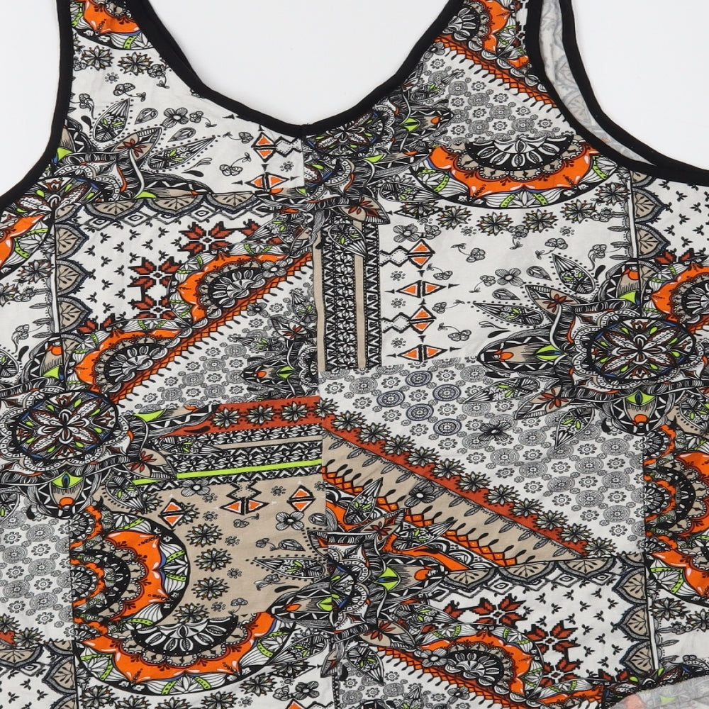 George Womens White Paisley  Basic Tank Size 18