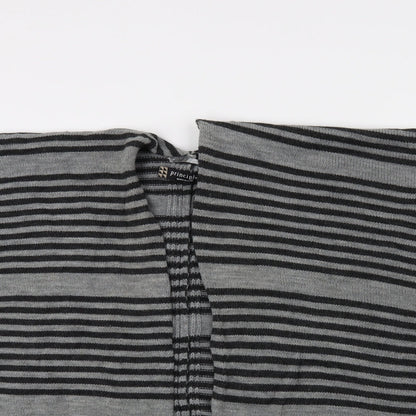 Principles Womens Grey Striped  Kimono Coatigan One Size