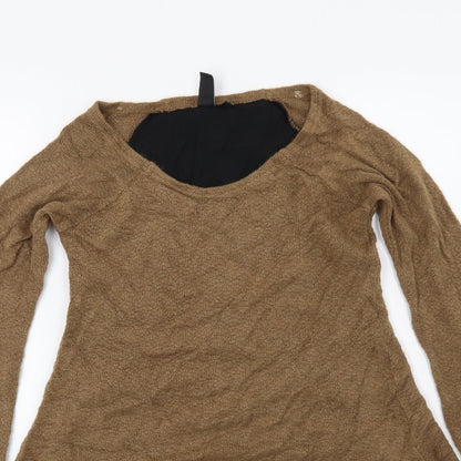 IZABEL Womens Brown Animal Print  Pullover Jumper Size 6