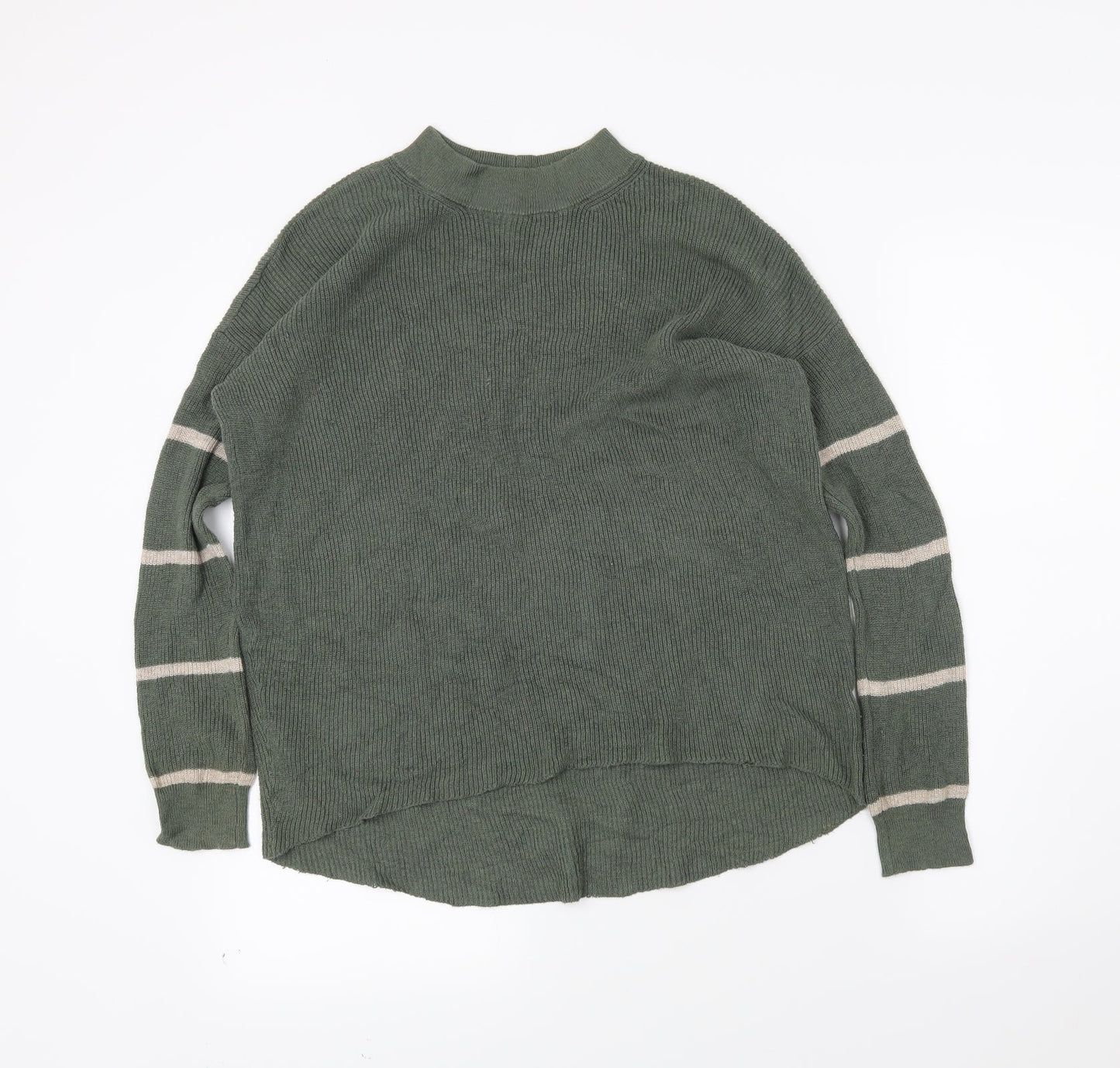 American Eagle Womens Green Striped  Pullover Jumper Size 2XS