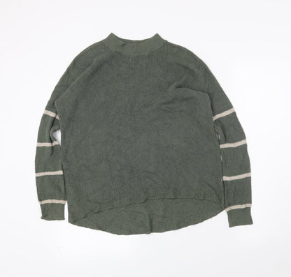 American Eagle Womens Green Striped  Pullover Jumper Size 2XS