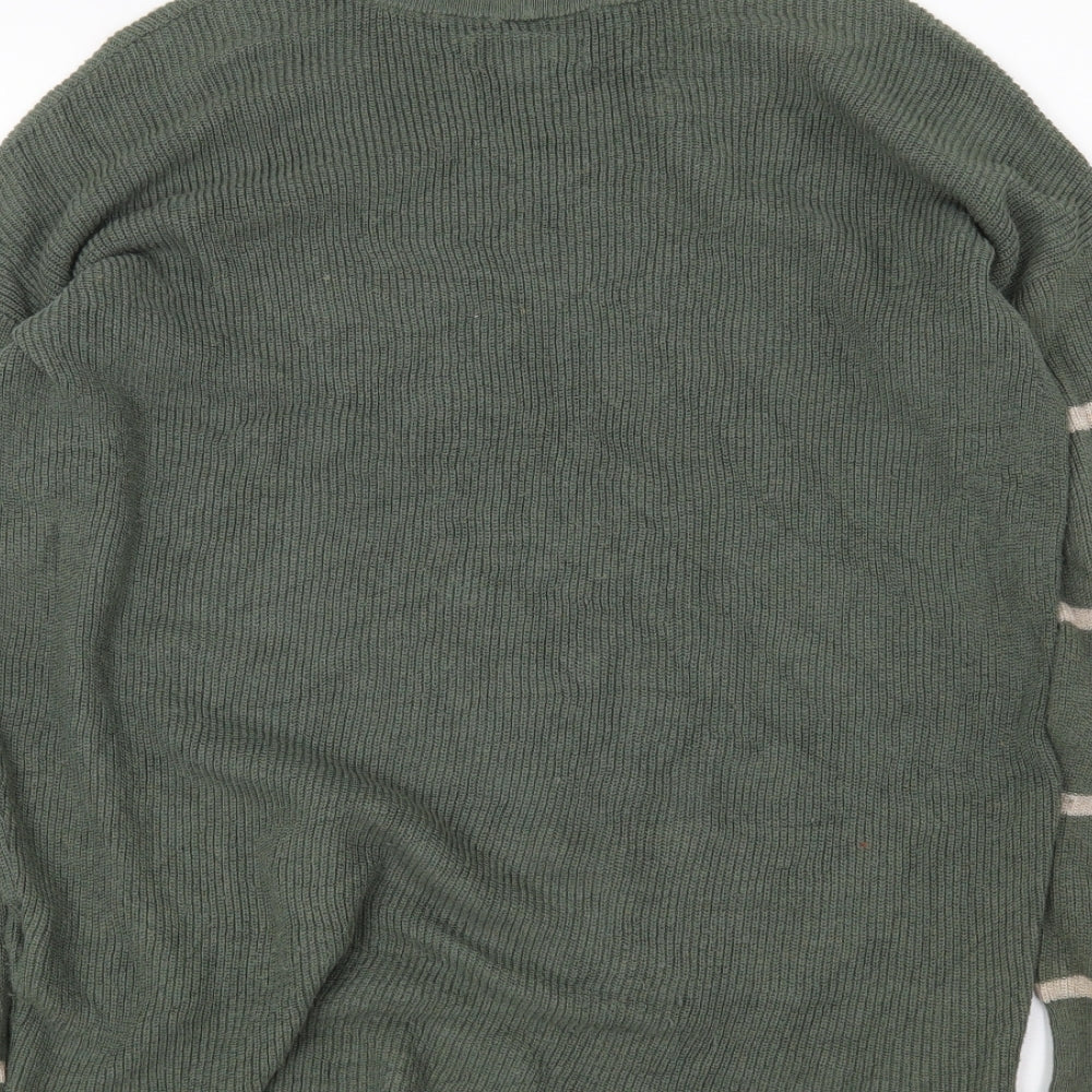 American Eagle Womens Green Striped  Pullover Jumper Size 2XS