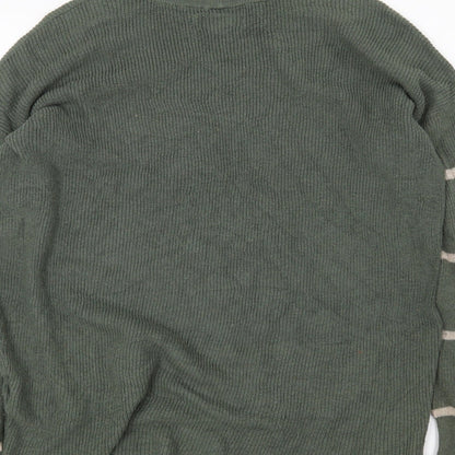 American Eagle Womens Green Striped  Pullover Jumper Size 2XS