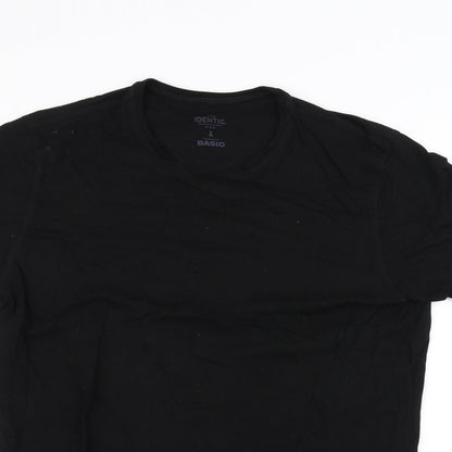 Identic Womens Black   Basic T-Shirt Size L