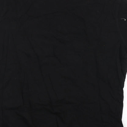 Identic Womens Black   Basic T-Shirt Size L