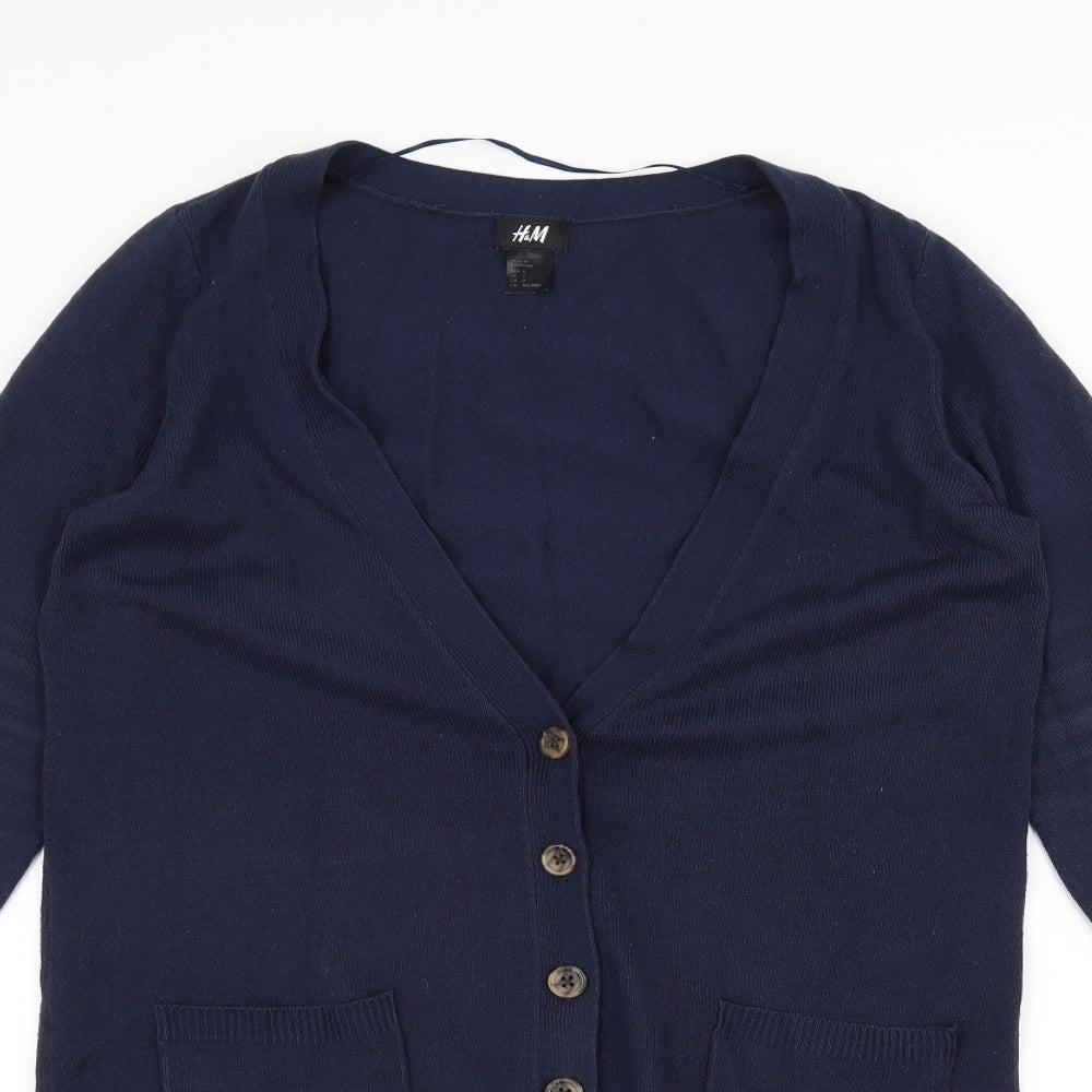 H&M Womens Blue   Cardigan Jumper Size S