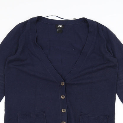 H&M Womens Blue   Cardigan Jumper Size S