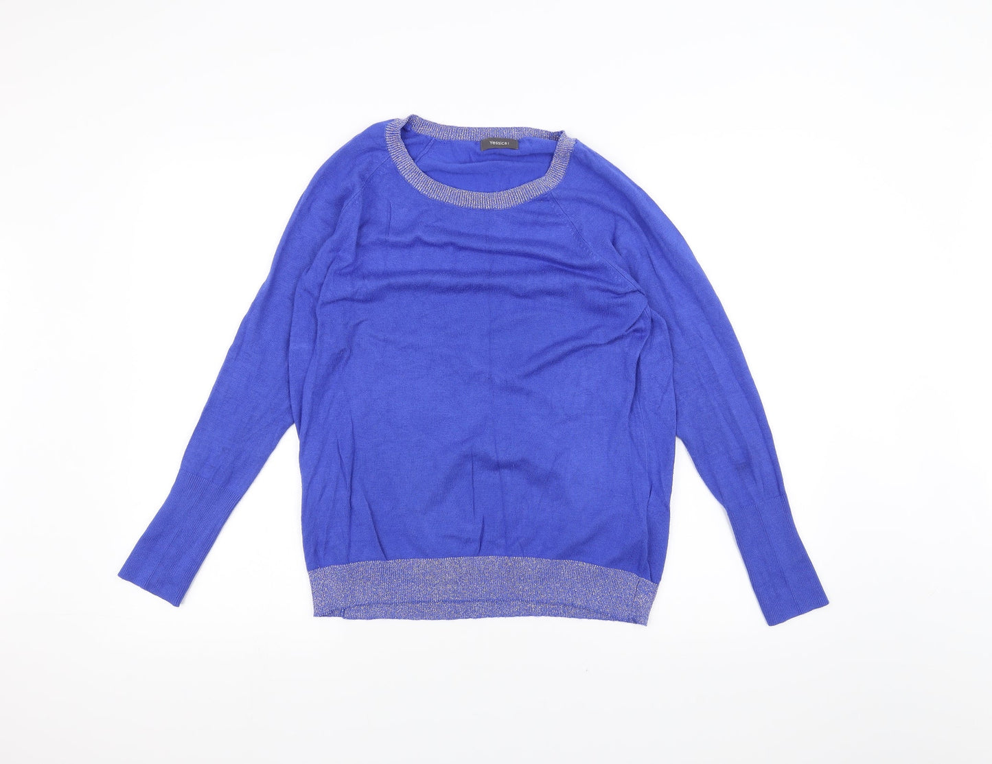 Womens UK Size S Yessica Blue Basic T-Shirt