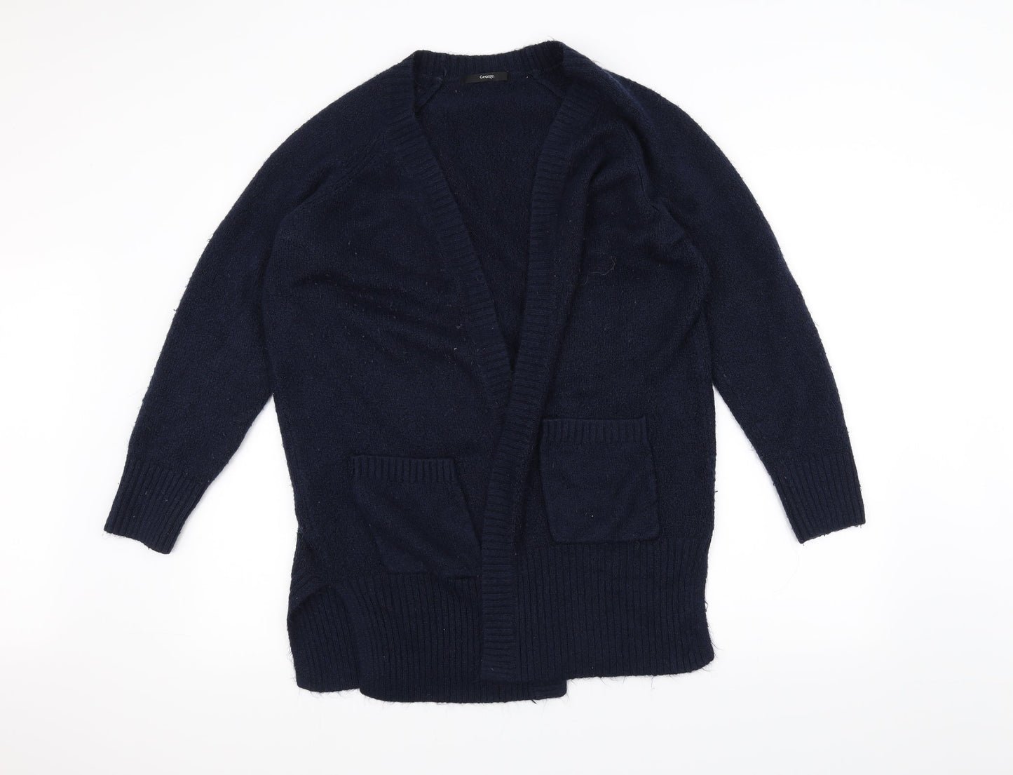 George Womens Blue  Knit Jacket Coatigan Size M