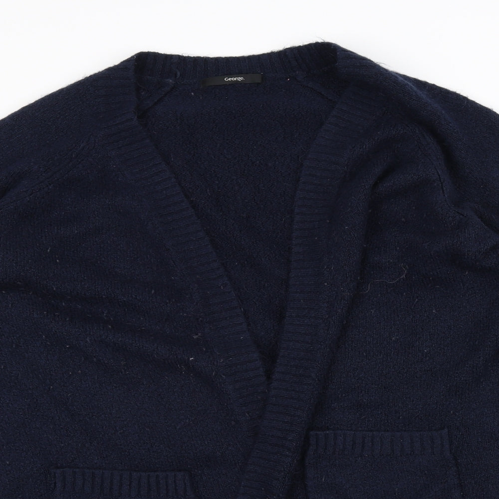 George Womens Blue  Knit Jacket Coatigan Size M