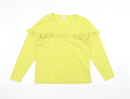 Womens UK Size L Stock shop Yellow Basic T-Shirt