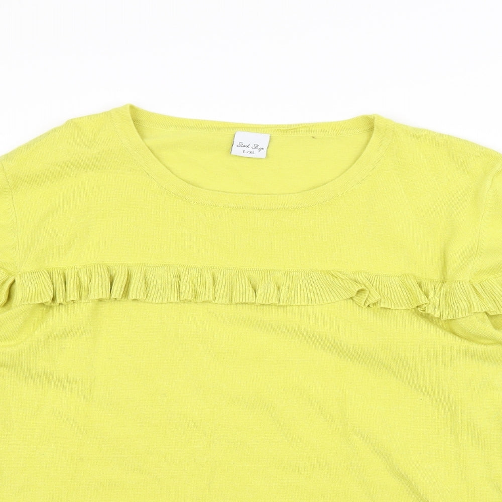 Womens UK Size L Stock shop Yellow Basic T-Shirt