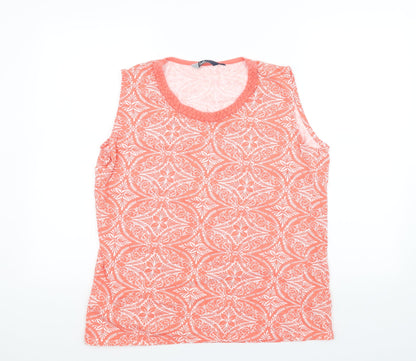 Womens UK Size L ISLE Orange Basic T-Shirt