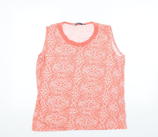 ISLE Womens Orange   Basic T-Shirt Size L