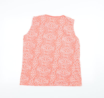 Womens UK Size L ISLE Orange Basic T-Shirt