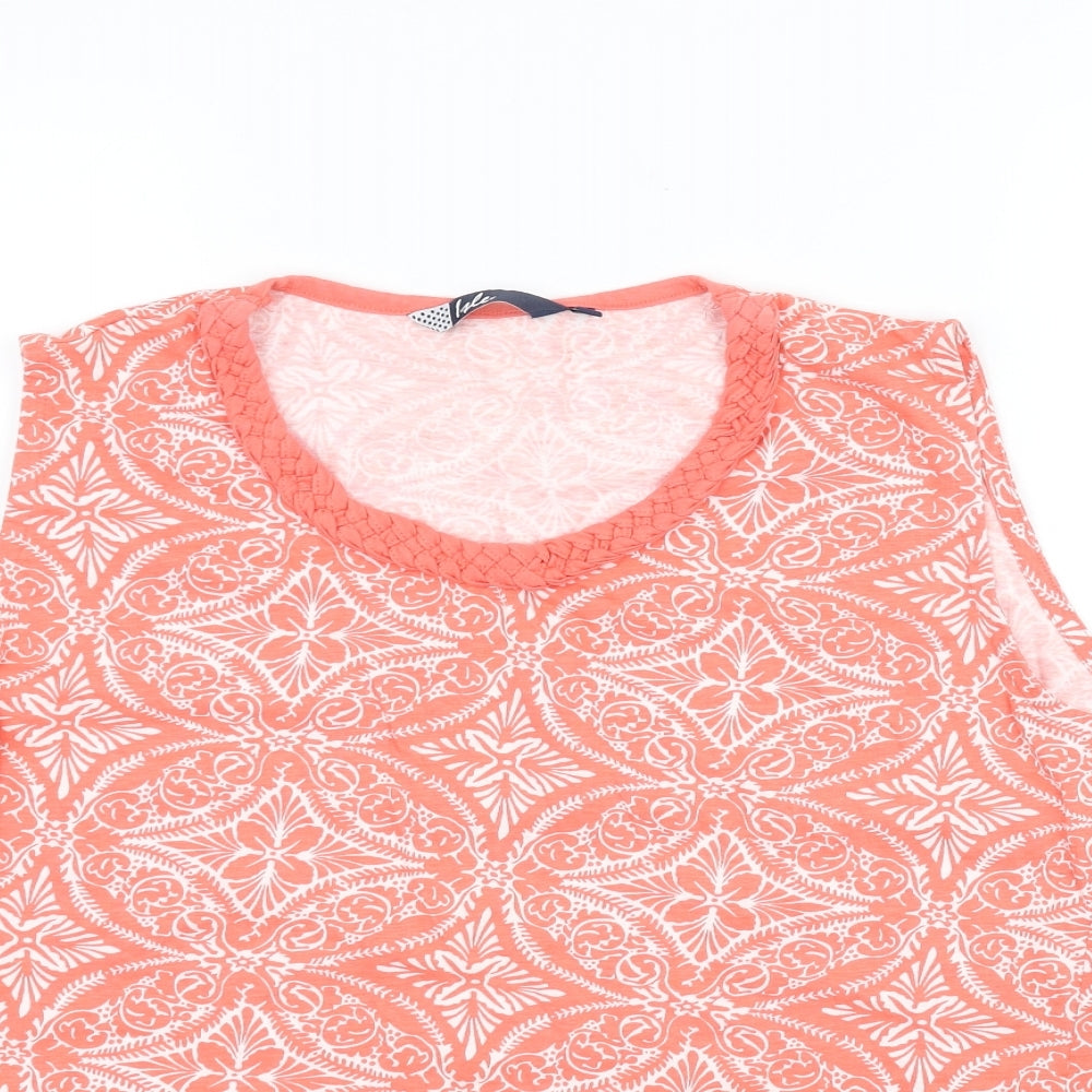Womens UK Size L ISLE Orange Basic T-Shirt
