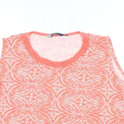 Womens UK Size L ISLE Orange Basic T-Shirt