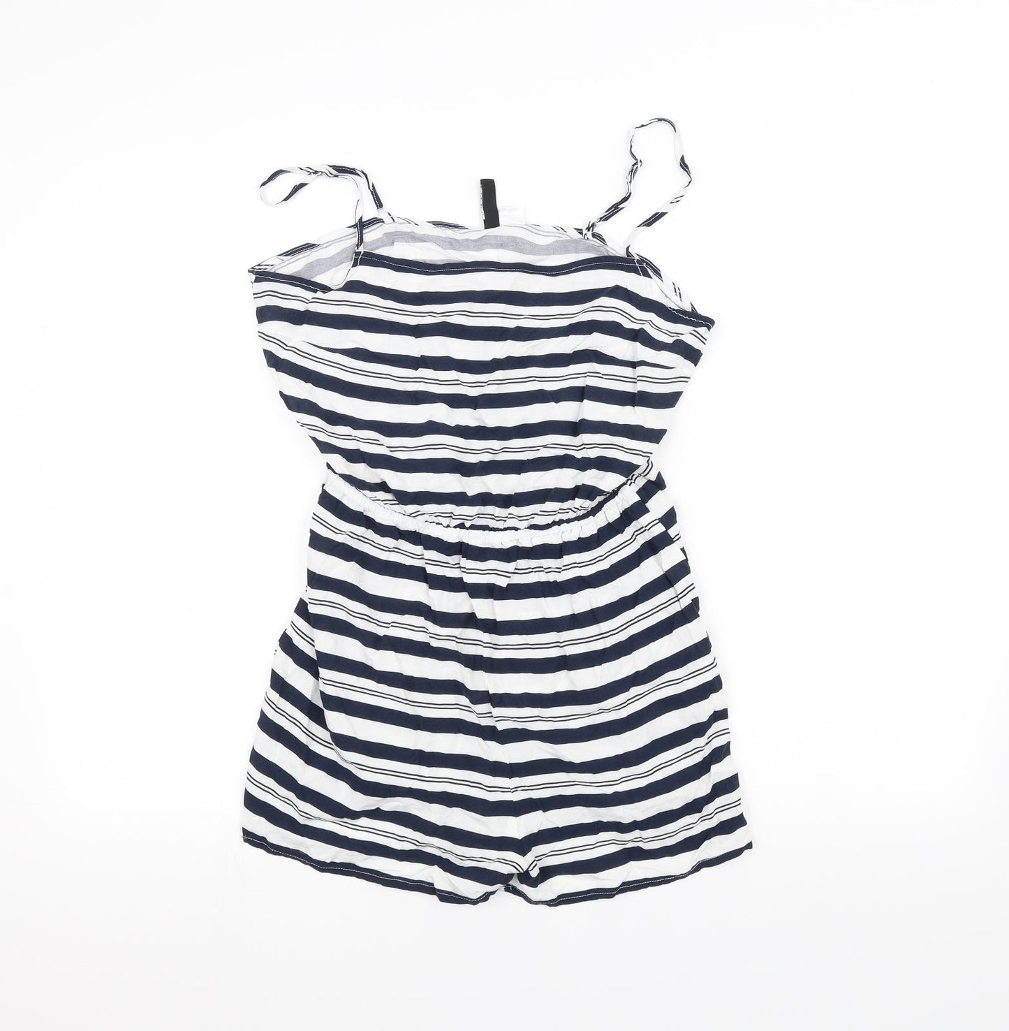 H&M Womens White Striped  Jumpsuit One-Piece Size 12