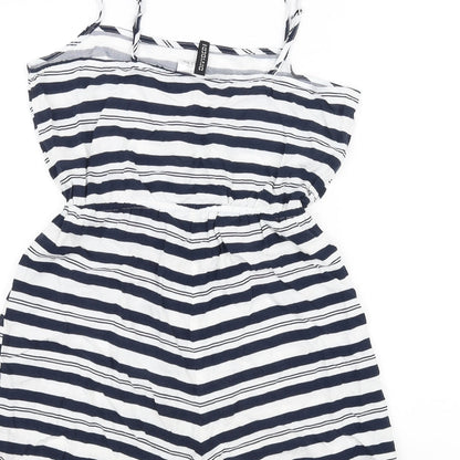 H&M Womens White Striped  Jumpsuit One-Piece Size 12