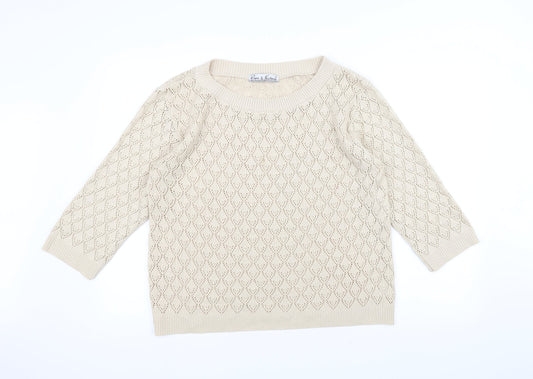 Pure & Natural Womens White   Pullover Jumper Size S