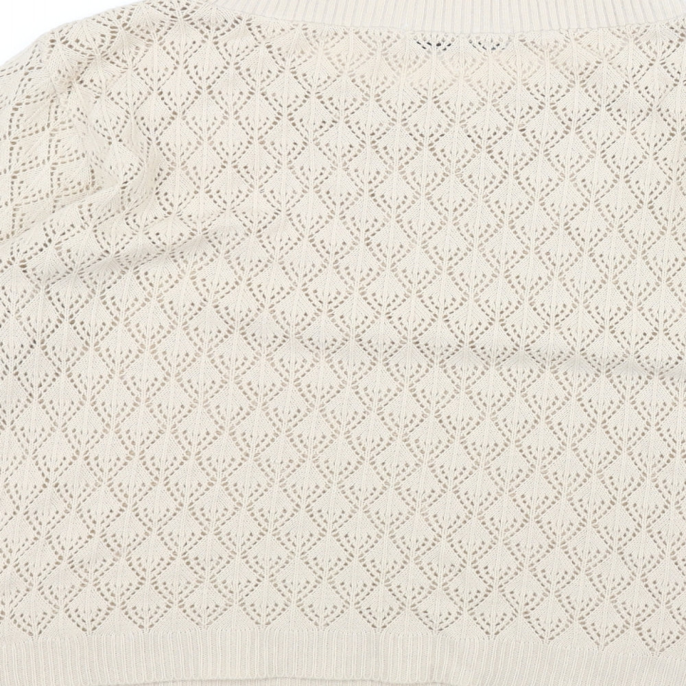 Pure & Natural Womens White   Pullover Jumper Size S