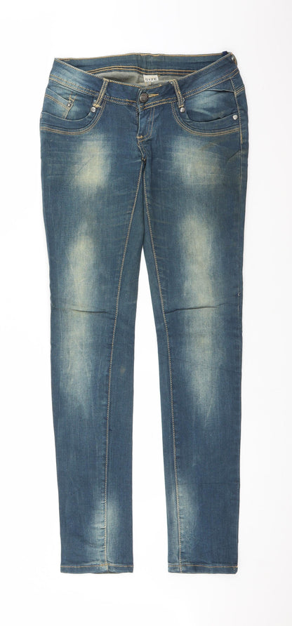 Womens UK Size M Preworn Regular Fit Straight Blue Jeans